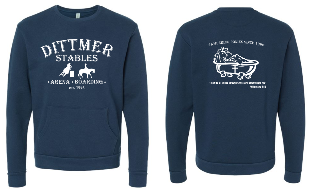 Dittmer Stables Crew Neck with pocket (ADULT sizes)