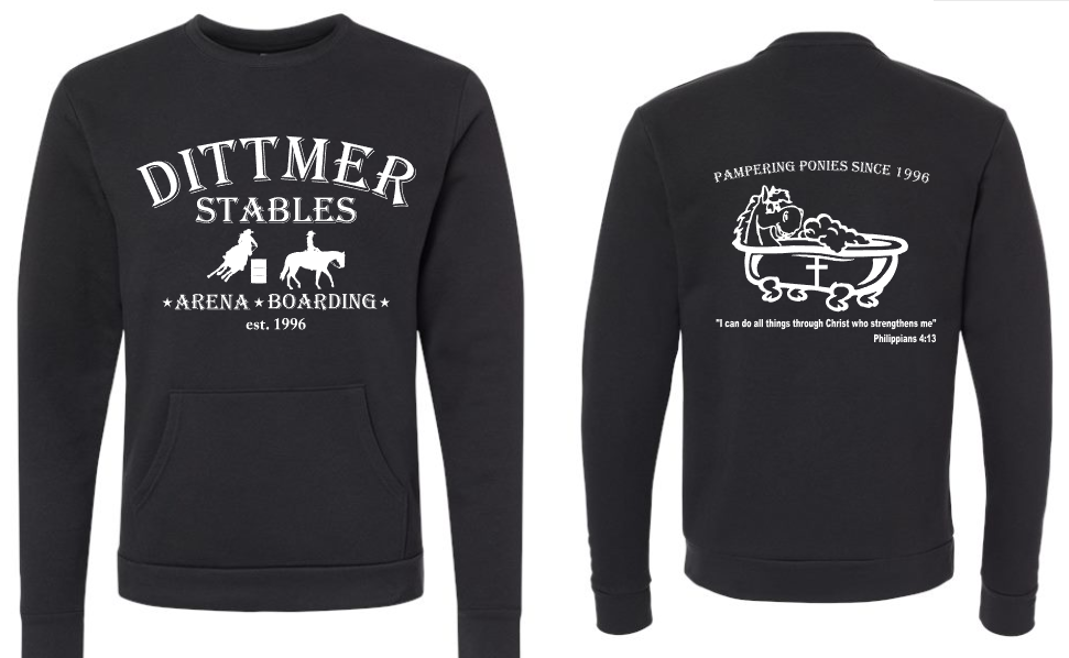 Dittmer Stables Crew Neck with pocket (ADULT sizes)