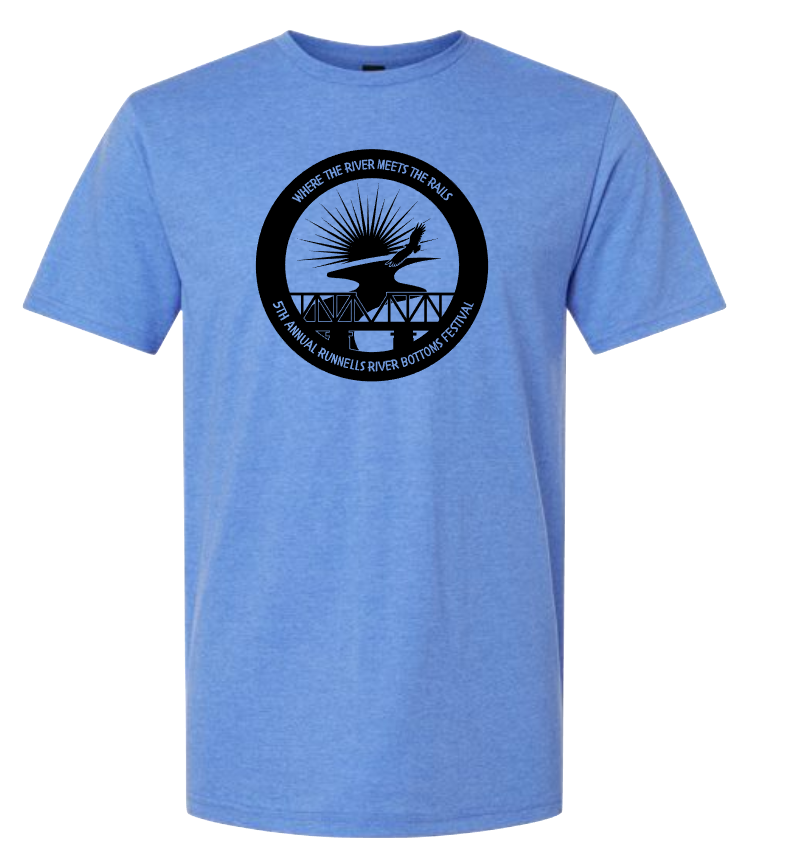 Runnells River Bottoms Festival Black Print Tees