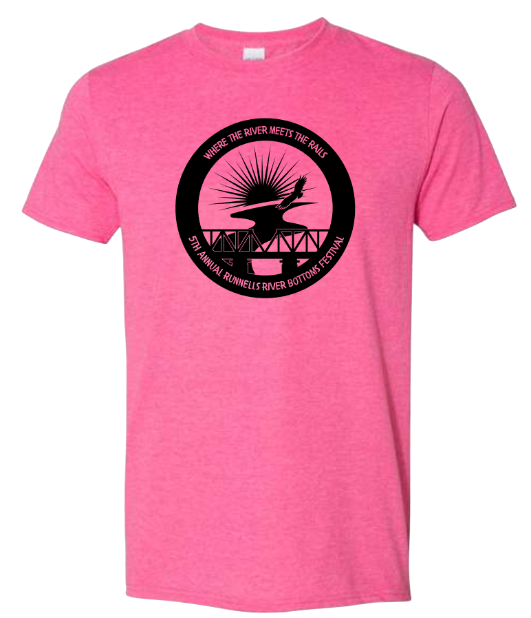 Runnells River Bottoms Festival Black Print Tees