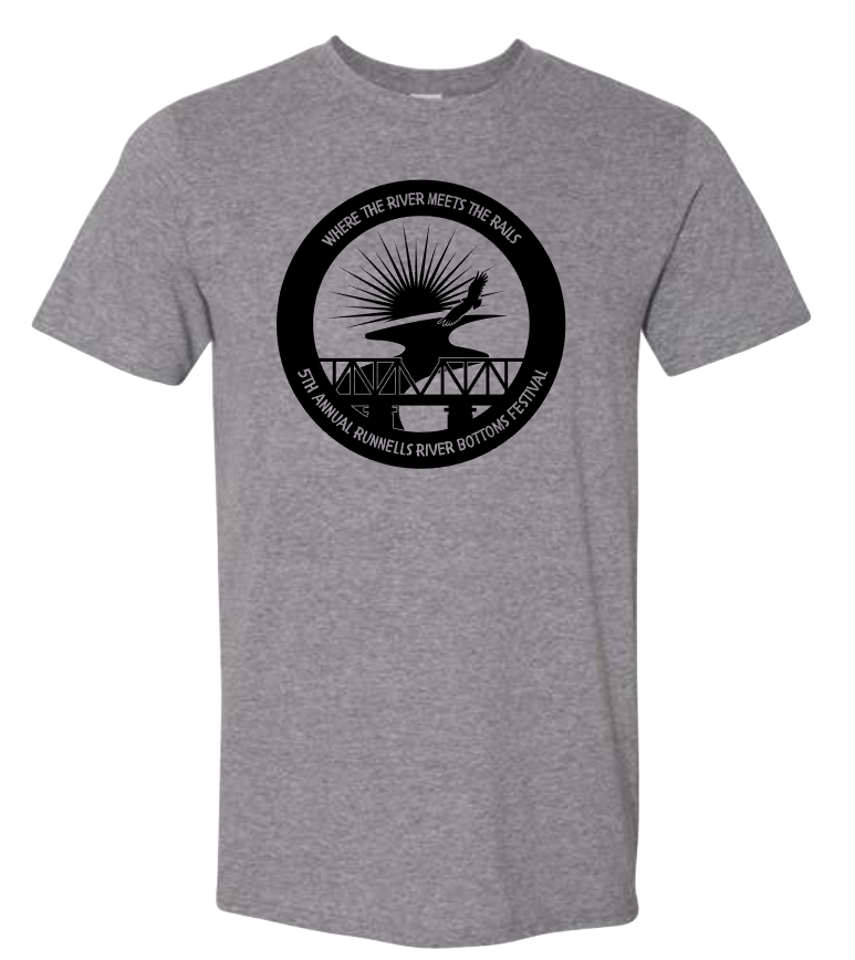 Runnells River Bottoms Festival Black Print Tees