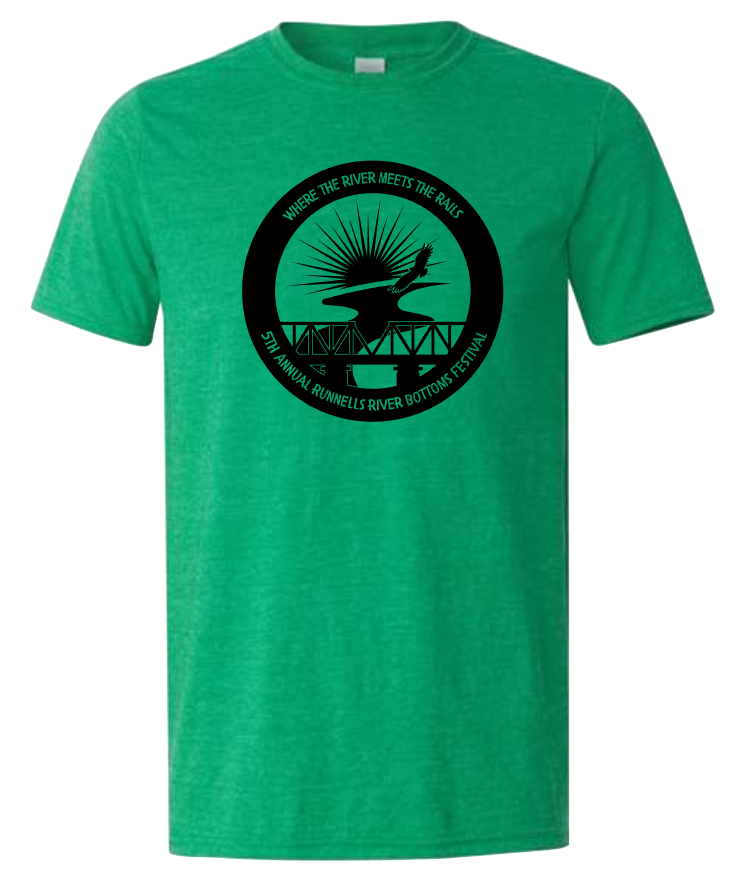 Runnells River Bottoms Festival Black Print Tees