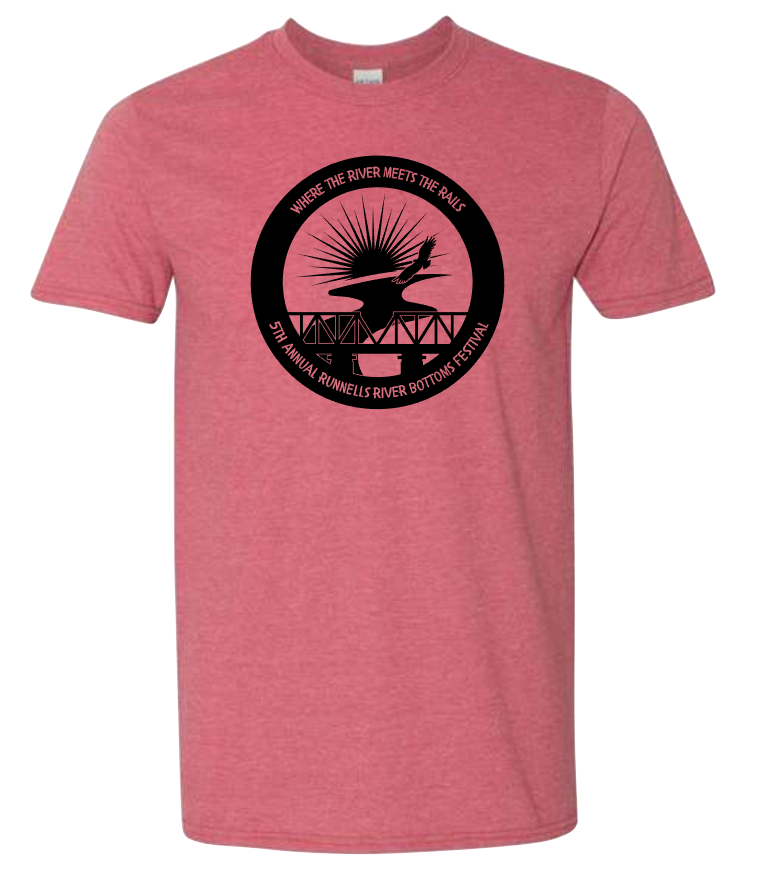 Runnells River Bottoms Festival Black Print Tees