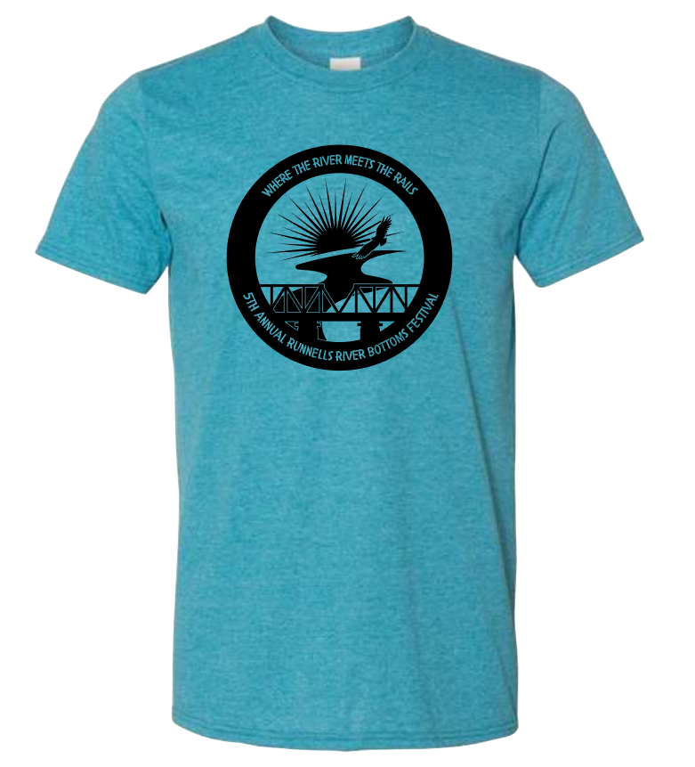Runnells River Bottoms Festival Black Print Tees