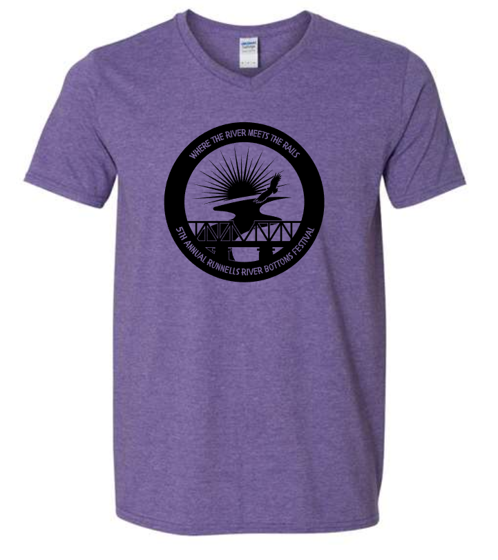 Runnells River Bottoms Festival Black Print Tees