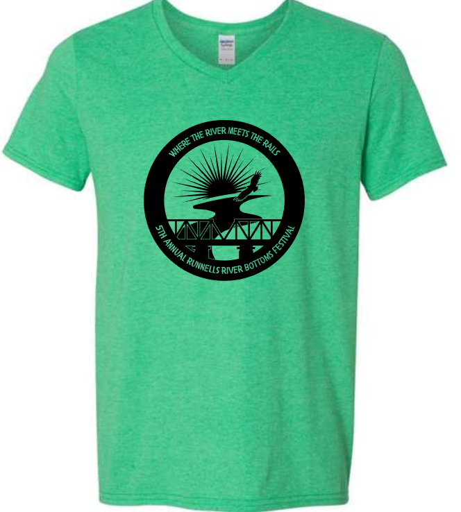 Runnells River Bottoms Festival Black Print Tees