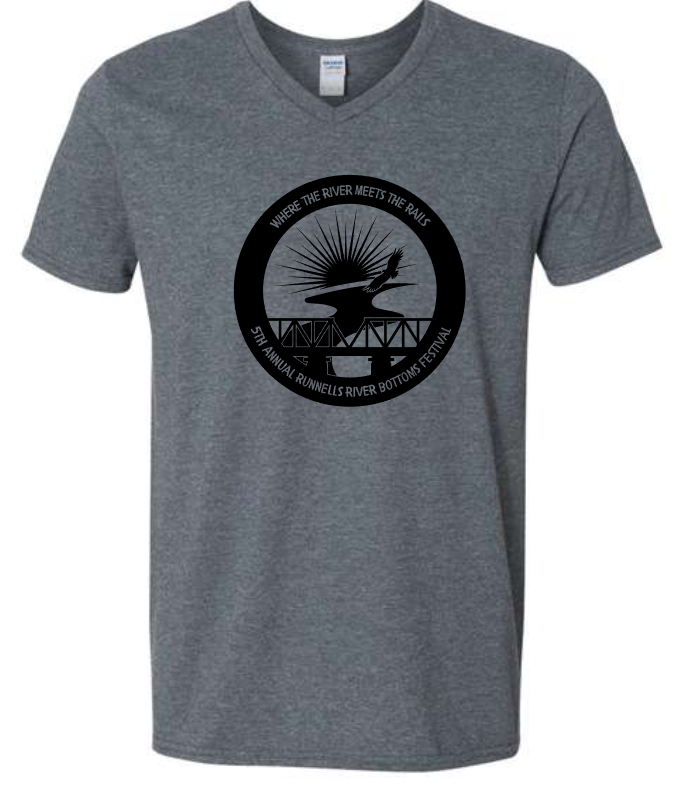 Runnells River Bottoms Festival Black Print Tees