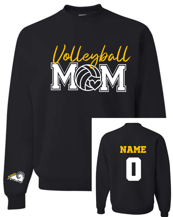 RAMS MOM Volleyball Tee/Crew/Hoodie