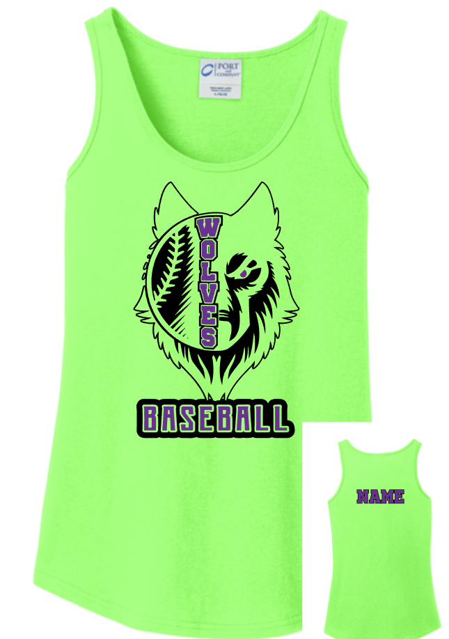 Altoona Wolves Baseball Tank tops Bright Green