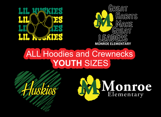 Monroe Elementary- CrewNeck and Hoodie Sweatshirts (YOUTH Sizes)