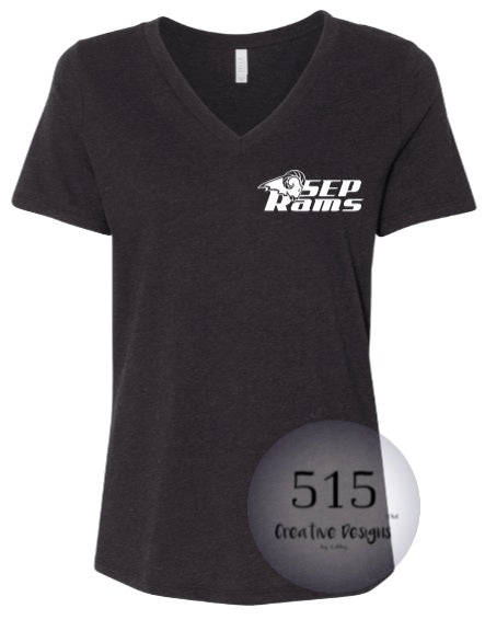 SEP Rams Ladies V-Neck Short Sleeve Tee