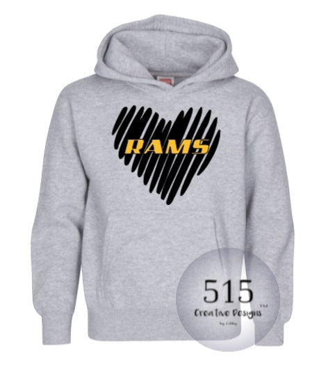SEP Rams Heart Hoodie/Sweatshirt (Youth)
