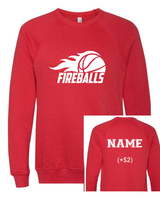 Fireball Basketball Crew Neck Sweatshirt (Adult and Youth)