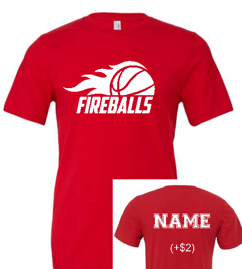 Fireball Basketball Tee Shirt (Adult and Youth)