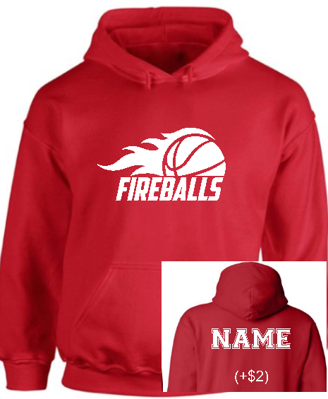 Fireball Basketball Hoodie Sweatshirt (Adult and Youth)